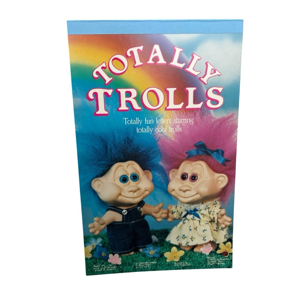 VTG 1992 Stationery Writing Paper Totally Trolls Tablet CM Paula Rare NOS
